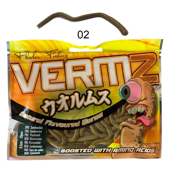 Fladen Vermz Kum Solucanı 8.5 cm 20'li Paket 02 Renk Silikon Yem ürün görseli 1