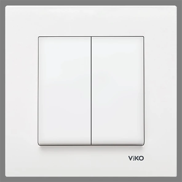 Viko 90967044 - Karre İkili Anahtar Beyaz Çerçeveli ürün görseli 1