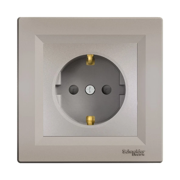 Schneider Electric Schneider Plus Asfora Bronz Topraklı Priz Çocuk Korumalı Çerçeveli - EPH2900269 ürün görseli 1