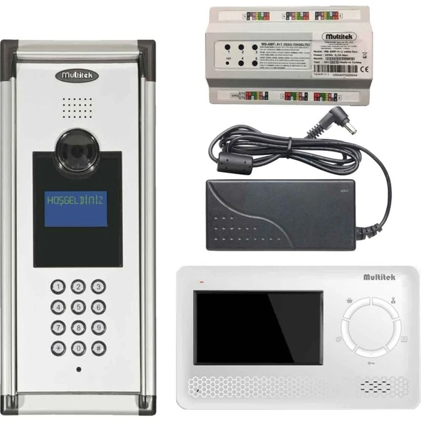 Multitek 20 Daire Mb-10 Görüntülü Diafon Beyaz ürün görseli 1