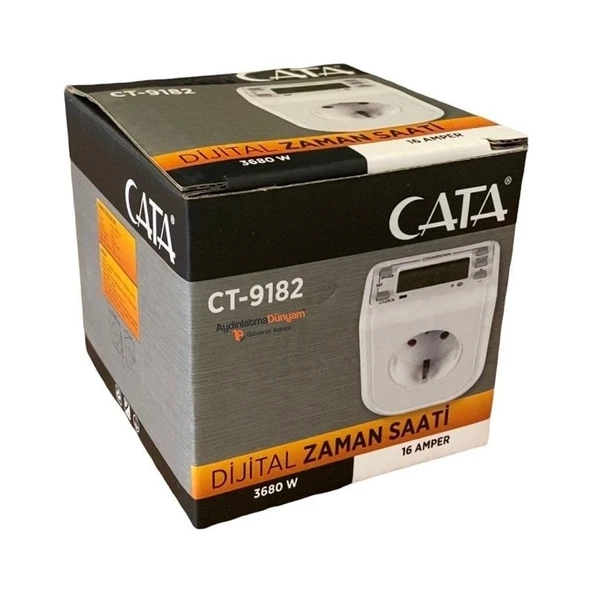 Cata Zaman Ayarli Dijital Saatli Priz Ct 9182 - Resim 3