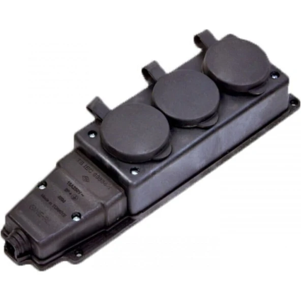 NE-AD 1X16A Kauçuk Üçlü Grup Priz ürün görseli 1