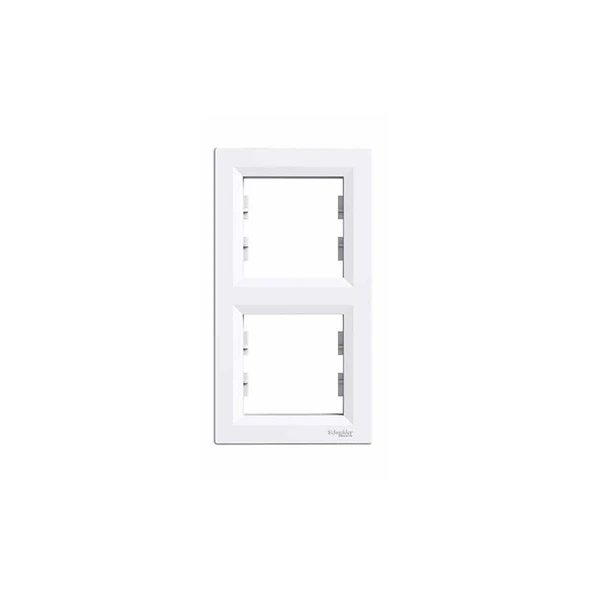 Schneider Electric Asfora 2'Li Dikey Cerceve Beyaz Çerçeveli ürün görseli 1