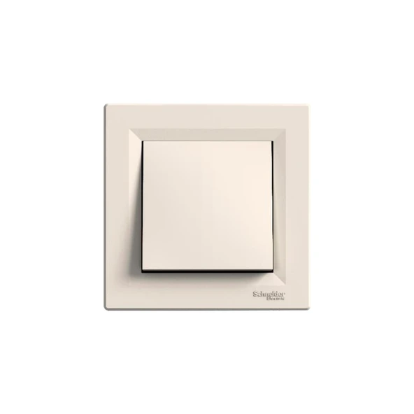Schneider Electric Asfora Krem Light Anahtar (Zil-Kapı Otomatiği) + Çerçeve ürün görseli 1