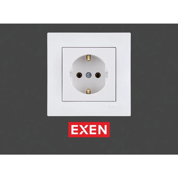 Exen Beyaz Topraklı Priz ürün görseli 1