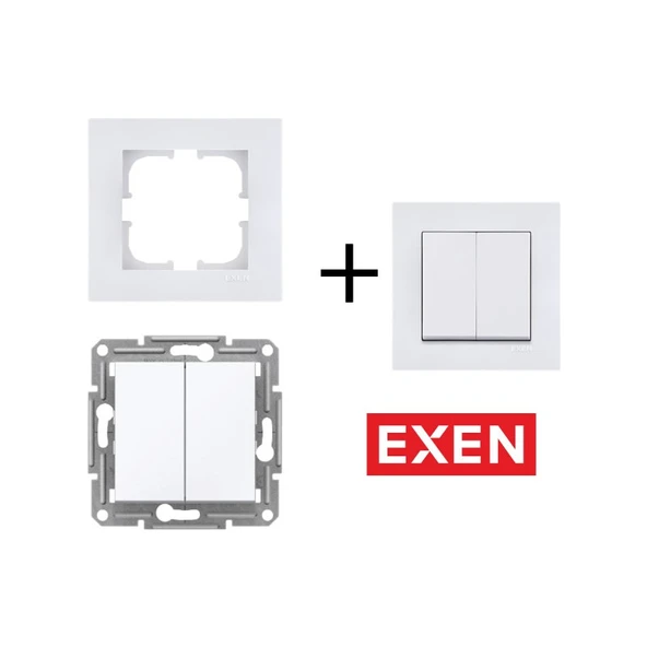 Exen Beyaz Modül+Kapak | Komütatör ürün görseli 1