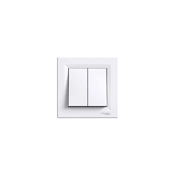 Schneider Electric Asfora Beyaz Komütatör Anahtar + Çerçeve ürün görseli 1