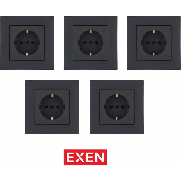Exen Uzmlight Exen Karell Füme Topraklı Priz (5ADET) ürün görseli 1