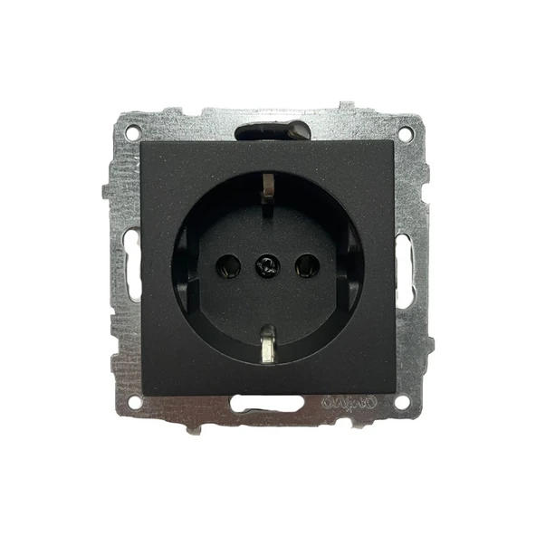 Uzm Light Ovivo Grano Siyah Topraklı Priz Çerçevesiz ürün görseli 1