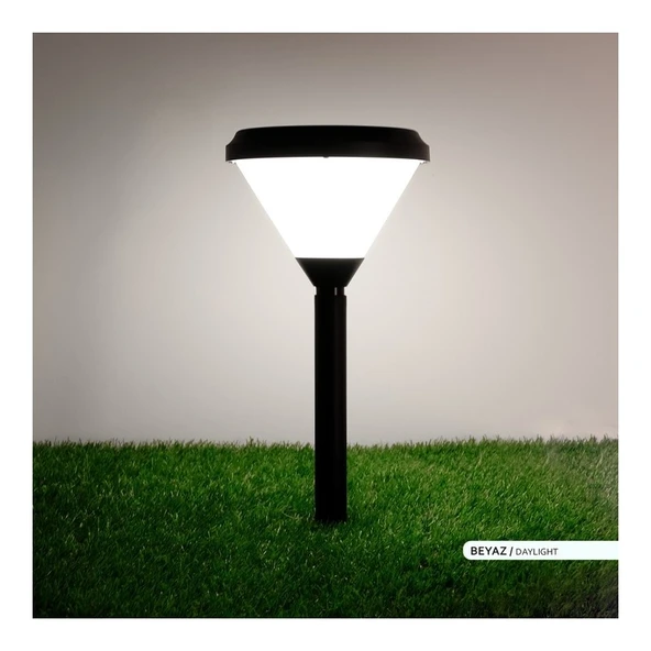 Ack Solar LED Bahçe Armatürü Opak Cam 6500K Beyaz Işık Set Üstü ve Kazıklı Güneş Enerjili Bahçe Aydınlatması ürün görseli 1