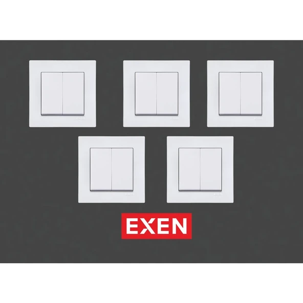 Exen Beyaz Modül+Kapak | Komütatör Çerçeveli 5ADET ürün görseli 1