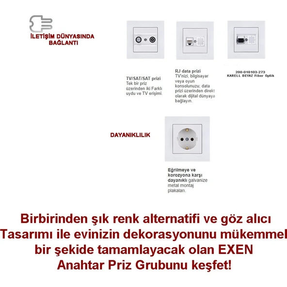 Exen Karell Beyaz Data Priz Jaksız - Resim 3