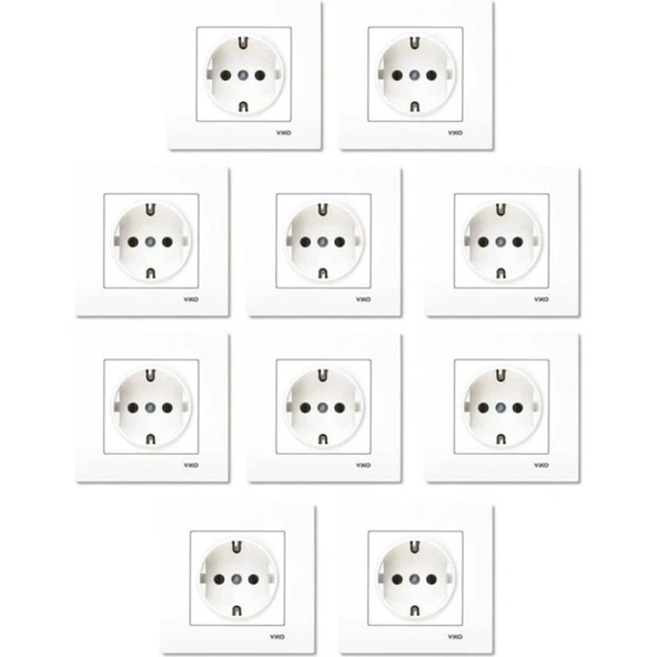 Viko Karre Topraklı Priz + Çerçeve 10'lu Set ürün görseli 1
