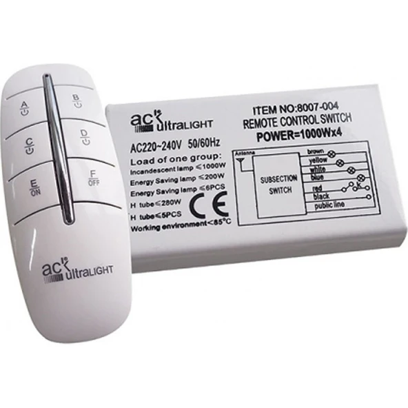 Ack AY30-00160 220V Altılı Avize Kumandası ürün görseli 1