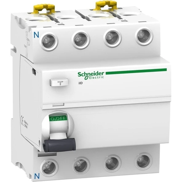 Schneider A9R41440 Schneider Kaçak Akım Koruma Rölesi - 40 Amper, 4 Kutup , 30MA , Ac Sınıfı ürün görseli 1