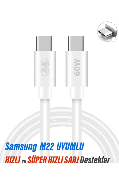 EXENAR Samsung M22 UYUMLU Type C Şarj Kablosu Hızlı Kablosu 1M Max 60W ürün görseli 1