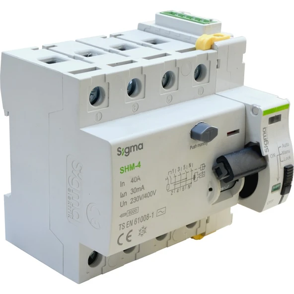 Sigma Elektrik SCRC03 Otomatik Yeniden Kurma Ünitesi + 4X40 30MA Kaçak Akım Rölesi ürün görseli 1