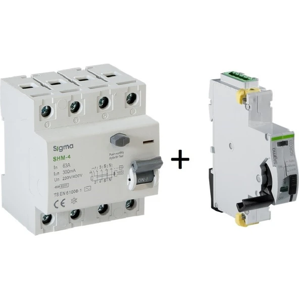 Sigma Elektrik SCRC03 Otomatik Yeniden Kurma Ünitesi + 4X63 300MA Kaçak Akım Rölesi ürün görseli 1