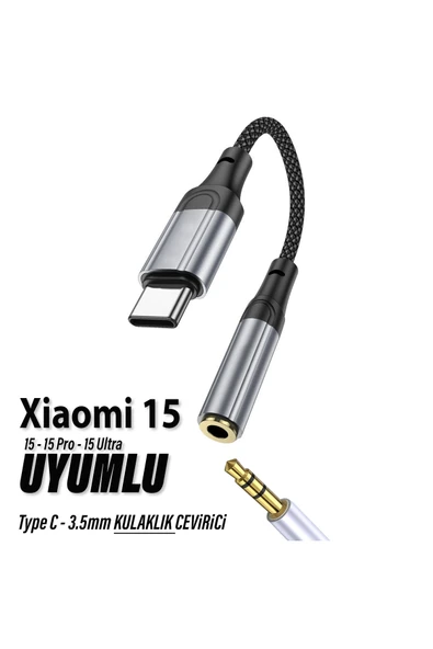 EXENAR Xiaomi15Ultra İçin Uyumlu Kulaklık AUX TYPE C Dönüştürcü Çevirci ürün görseli 1