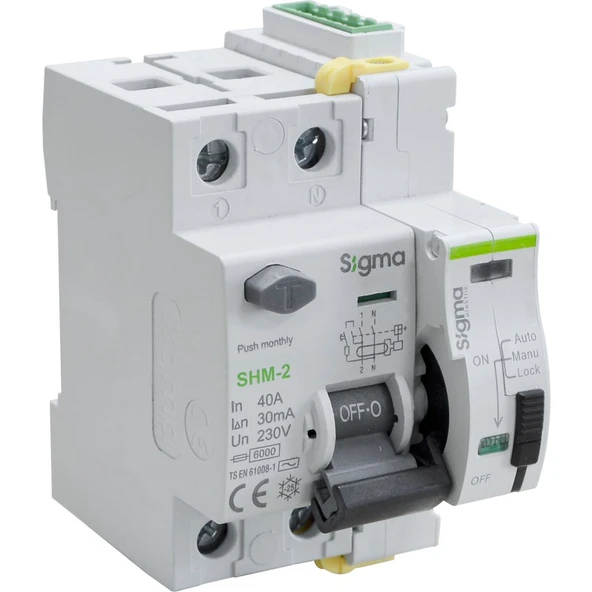 Sigma Elektrik SCRC03 Otomatik Yeniden Kurma Ünitesi + 2X40 30MA Kaçak Akım Rölesi ürün görseli 1