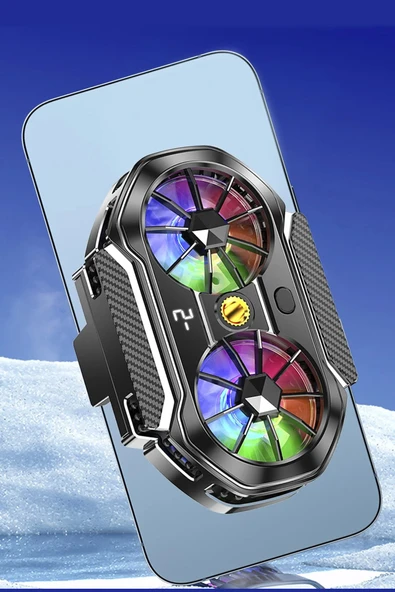 EXENAR Çift Fanlı Gaming Telefon Hava Soğutma Fanı Derece Göstergeli Radyatör Sessiz Fan Telefon Soğutucu ürün görseli 1