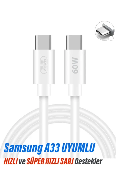 EXENAR Samsung A33 5G UYUMLU Şarj Kablosu 25W Uyumlu Hızlı Type C Kablo 60W ürün görseli 1