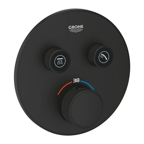 Grohe Grohtherm SmartControl Ankastre Termostatik Banyo/Duş Bataryası (Sıva Üstü Grubu), 2 Yollu, Hayalet Siyah, 29507KF0 ürün görseli 1