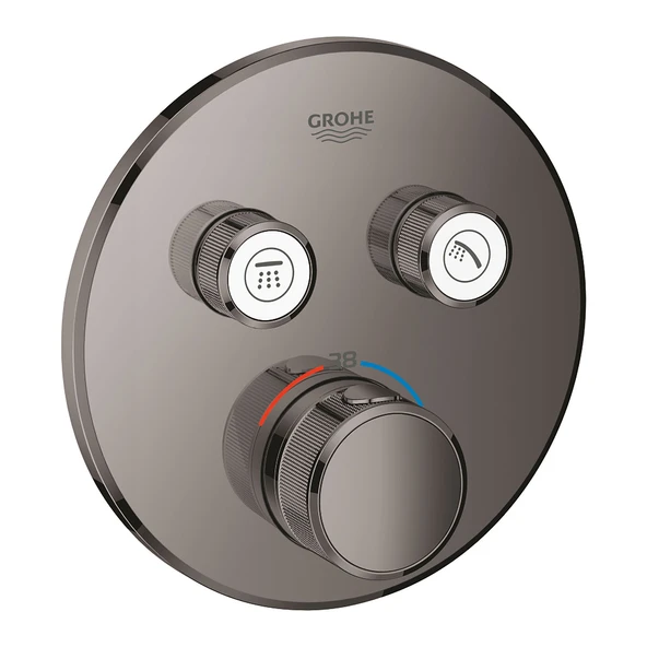 Grohe Grohtherm SmartControl Ankastre Termostatik Banyo/Duş Bataryası (Sıva Üstü Grubu), 2 Yollu, Sert Grafit, 29119A00 ürün görseli 1