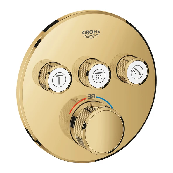 Grohe Grohtherm SmartControl Ankastre Termostatik Banyo/Duş Bataryası (Sıva Üstü Grubu), 3 Yollu, Altın, 29121GL0 ürün görseli 1