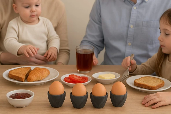 Dörtlü Gri Modern Yumurtalık seti ürün görseli 1