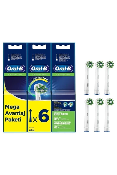 Oral-B 6 lı diş fırçası yedek  başlığı ürün görseli 1