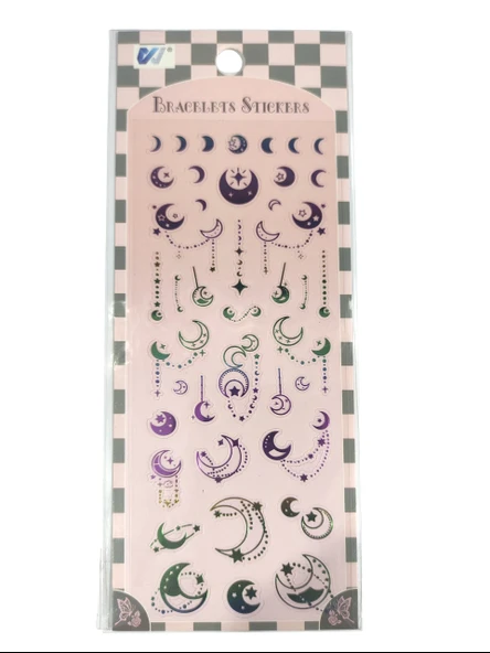 Şeffaf Renkli Sticker 7x17 cm - Ay yıldız Tarot ürün görseli 1