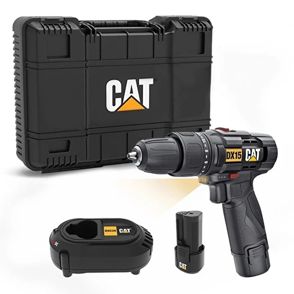 Cat DX15.1 12 V Çift Akülü 2 Ah Darbeli Matkap ürün görseli 1