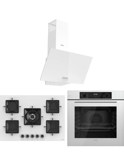 Ferre Flowart Florenz Essential Beyaz 3'lü Ankastre Set ( QBL63CB-SS036-D087 ) ürün görseli 1