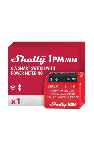 Shelly 1pm Mini Gen3 Enerji Ölçer Röle ürün görseli 1