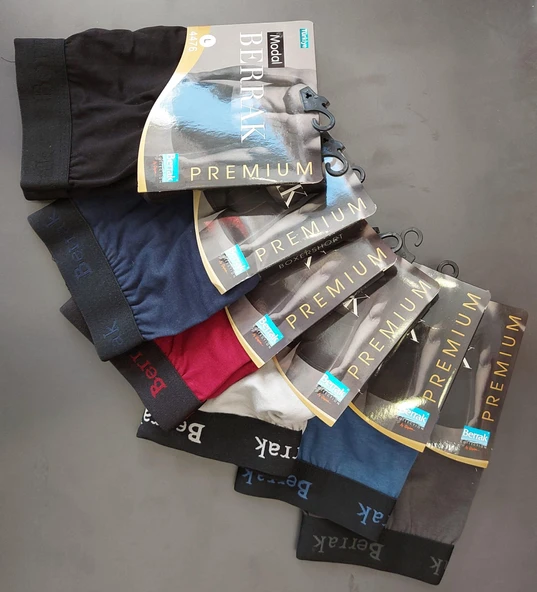 BERRAK 4476 ERKEK MODAL ÇOK RENKLİ LİKRALI BOXER 6 ADET ürün görseli 1