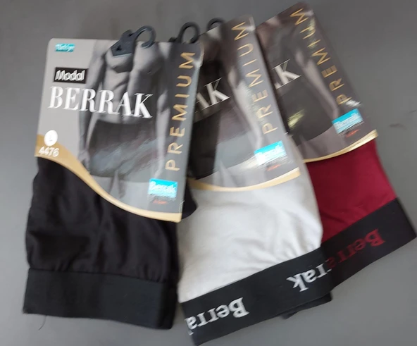 BERRAK 4476 ERKEK MODAL ÇOK RENKLİ LİKRALI BOXER 3 ADET ürün görseli 1