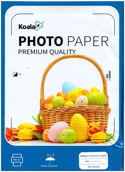 Koala Papers Canon E414 Yazıcı için Pg-46 Cl-56 Fotoğraf Kağıdı A4 Premium Parlak 200 gr 20 Yp ürün görseli 1