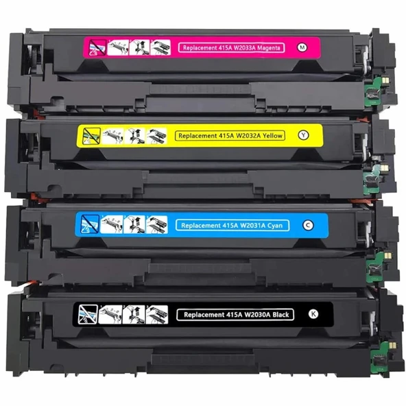 Photo Print Photo Print HP 415A ÇİPLİ (W2030A-W2031A-W2032A-W2033A) MFP M479fdn Yazıcı 4 Renk Muadil Toner Takım ürün görseli 1