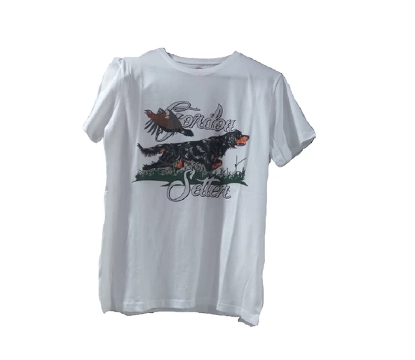Gordon Setter Baskılı Kısa Kollu T-Shirt Yuvarlak Yaka ürün görseli 1