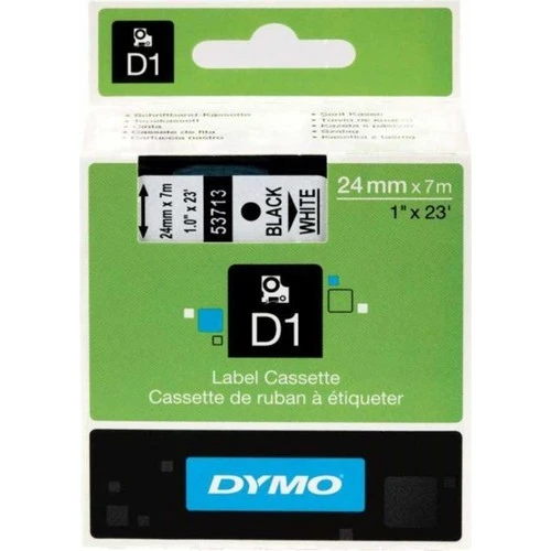 Puun Dymo D1 53713 S0720930 24 mm X 7 Mt. Muadil Beyaz Etikete Siyah Yazı Şerit Etiket Kaseti ürün görseli 1