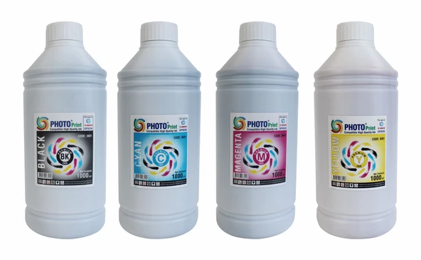 Photo Print CANON Yazıcılar için tüm modellere uyumlu Bitmeyen Kartuş 4 Renk X 1000 ml Mürekkep SETİ ürün görseli 1