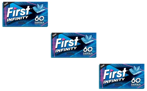 First 60 Dk Infinity Nane Aromalı Şekersiz Tatlandırıcılı Sakız - 3'lü Paket ürün görseli 1