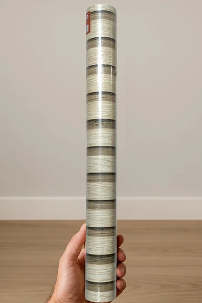 Yapışkanlı Asetat Açık Bej-Kahverengi Ahşap Desenli 45x200 cm - 1 Adet ürün görseli 1