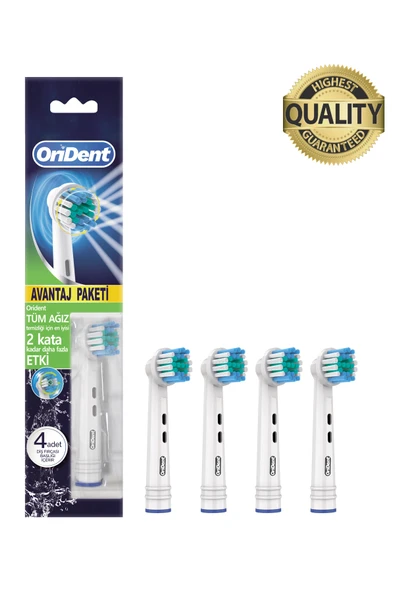 Orident Pro Cleaning Oral B Uyumlu 4 Adet Yedek Başlık – Günlük Derin Temizlik & Premium Quality ürün görseli 1
