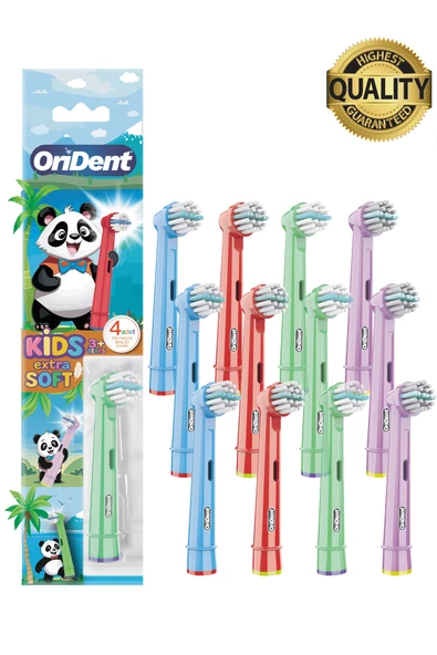 Orident Panda Kids - Çocuklara Özel Oral B Uyumlu 12 Adet Yedek Başlık – Nazik Temizlik ve Diş Eti Koruması ürün görseli 1
