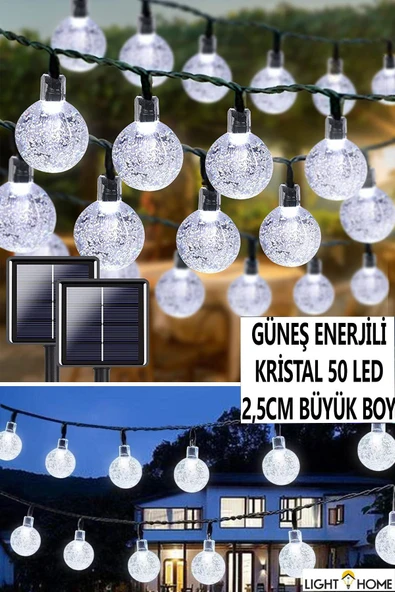LightHome 50 Ledli Kristal Beyaz 7m Led Yılbaşı Çam Ağaç Süsü 50 Led Kristal Beyaz Renk Süs Paketi ürün görseli 1