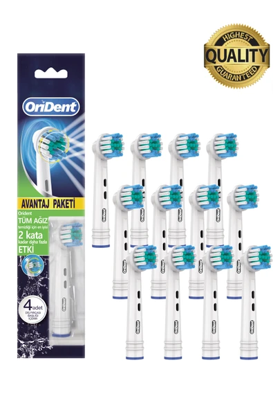 Orident Pro Cleaning Oral B Uyumlu 12 Adet Yedek Başlık – Günlük Derin Temizlik & Premium Quality ürün görseli 1