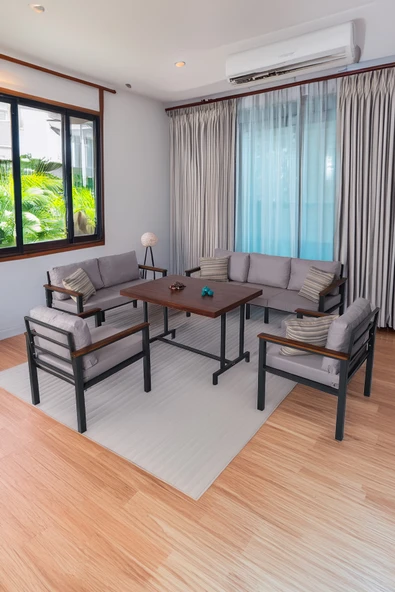 NEOKAS Bahce Mobilyası, Modern Balkon Mobilyası, Kafe Oturma Takımı, Teras Koltugu, 1+1+2+3+M ürün görseli 1