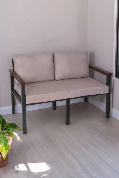 NEOKAS Bahce Mobilyası, 1 ikili Koltuk Modern Balkon Mobilyası, Kafe Oturma Takımı, Teras Koltugu, ürün görseli 1